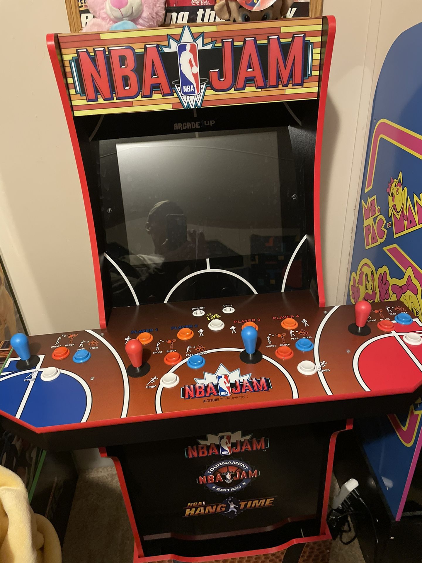 Nba Jam Arcade 1up With Riser  And Light Up Marquee 