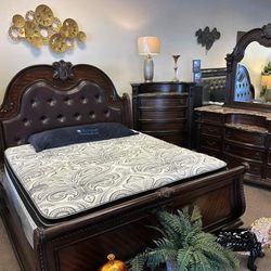 Stanley Chery Bedroom Set Queen or King Bed Dresser Nightstand and mirror Chest Options 