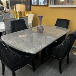 Marble Table With Velvet Chairs