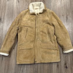 Women's Tan Shearling Jacket Eddie Bauer Size M