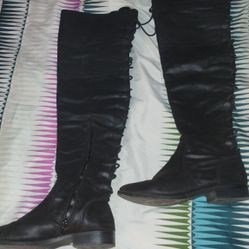 Black Swade Thigh High BOOTS