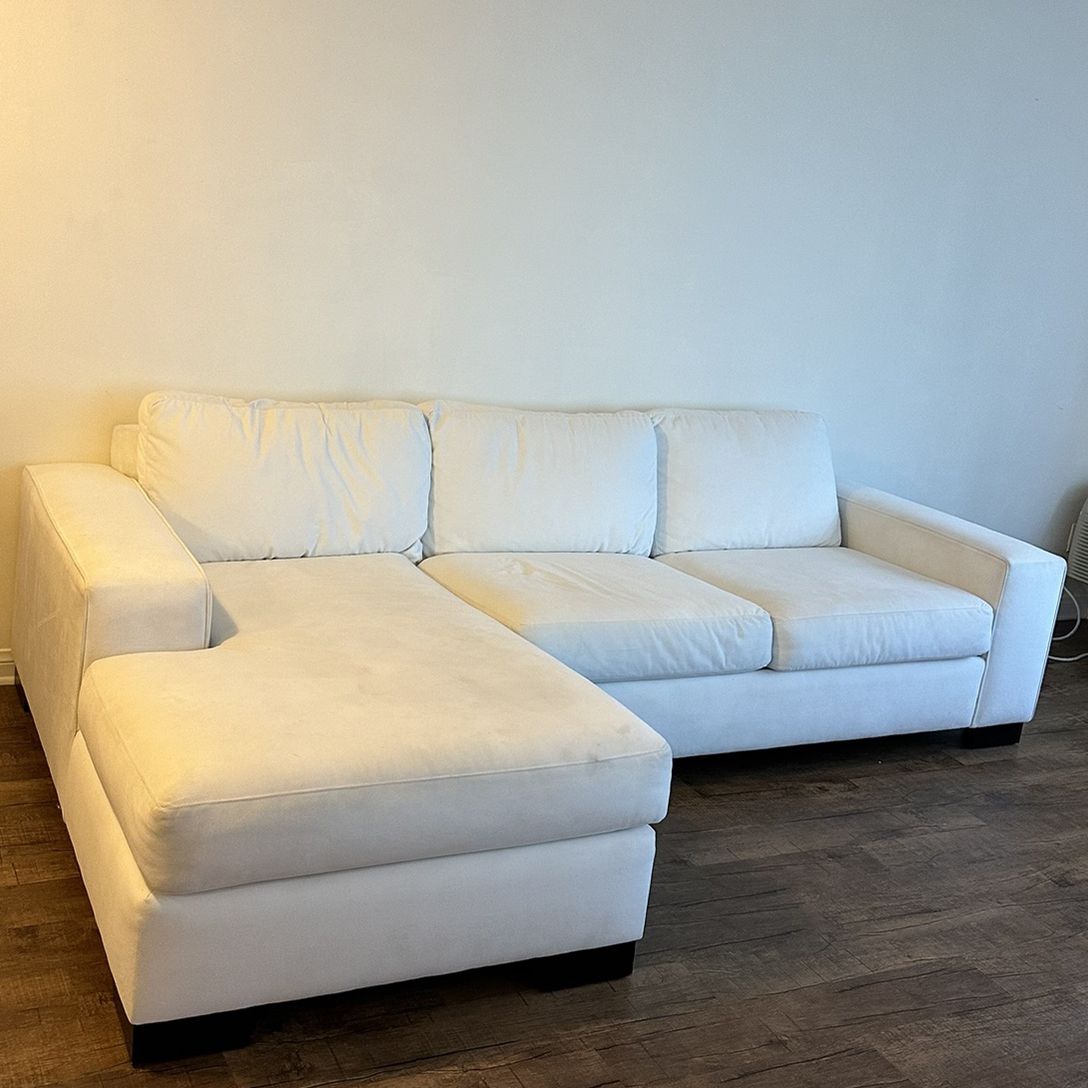 White Couch L Sectional