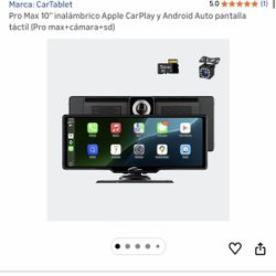 Pro Max 10" inalámbrico Apple CarPlay y Android Auto