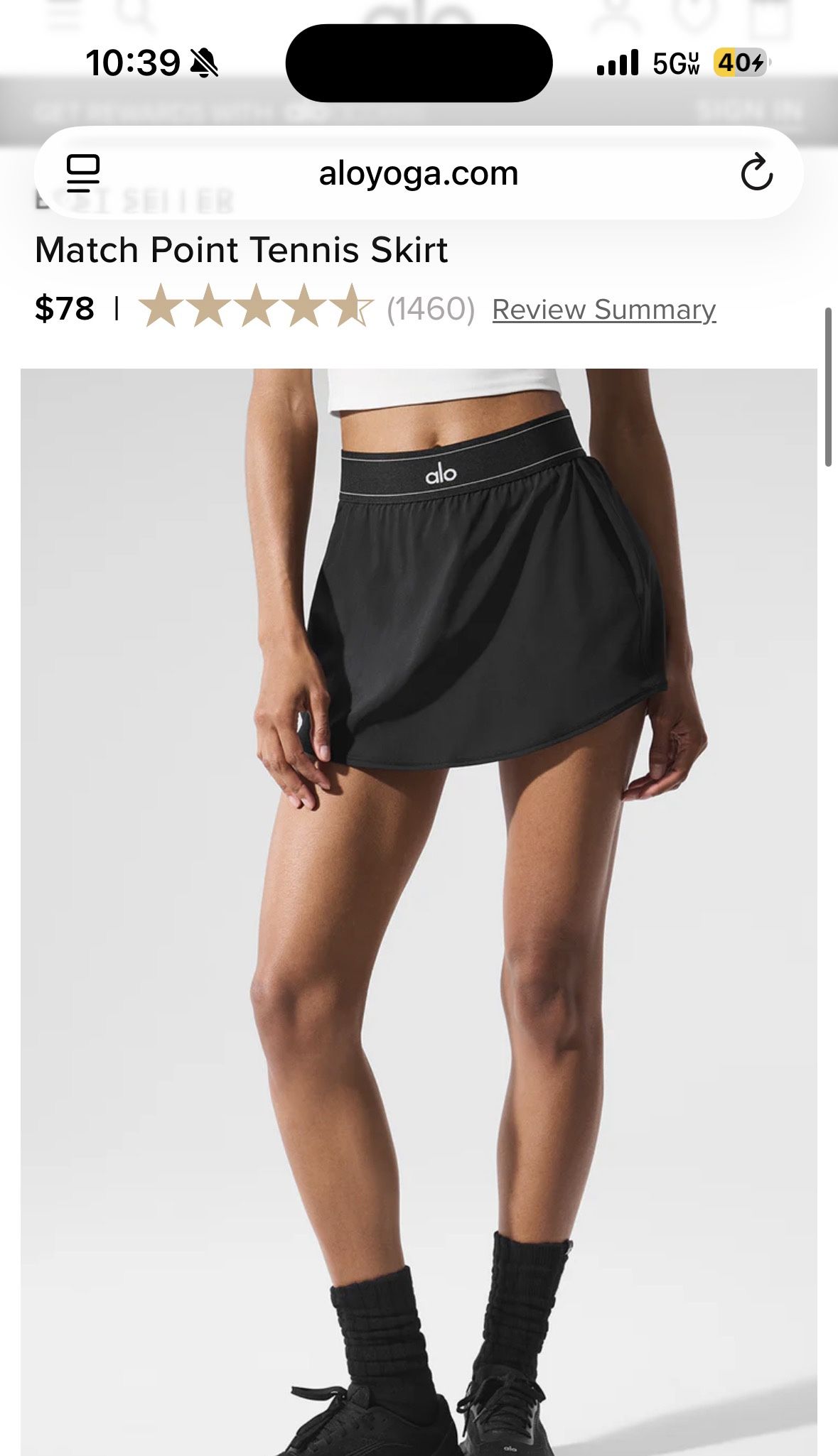 ALO match point tennis skirt.