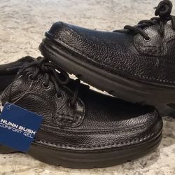 100% AUTHENTIC Men's Nunn Bush COMFORT GEL Cameron Moc Toe Oxford Black Walkers size 10 Wide NEW $25 FIRM