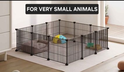 Luriva DIY Small Animal Pet Playpen,, Indoor Portable Metal Wire Yard Fence, 15 X 12 Inch, 12 Panels, Black.