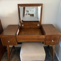 Walnut Makeup Vanity Desk