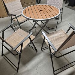 Metal Patio Table Four Chairs 