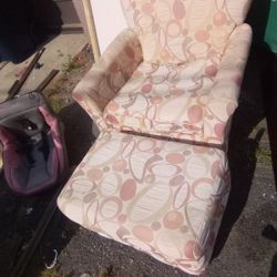 Matching Chair And Ottoman 