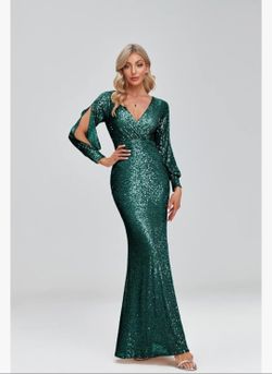 VESTIDO 👗 DE MUJER ELEGANTE, COLOR VERDE,