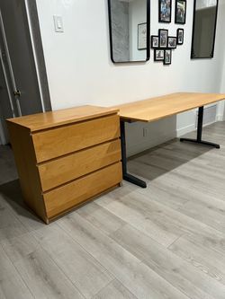 2 IKêA pieces 1 Desk table 1 Dresser Jumbo Drawers $200.- for both