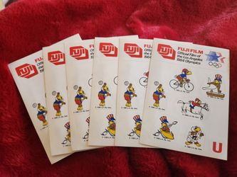 6 Vintage 1984 Fuji Film Official Olympics Stamps