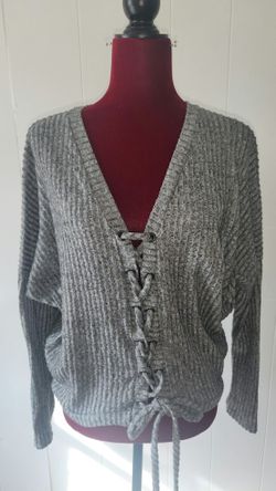 Gray Sweater Top Size Large