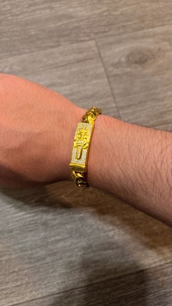 Chrome Hearts Iced Out Gold Bracelet