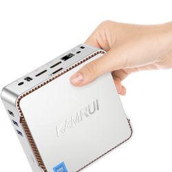 KAMRUI GK3 Plus Mini PC,12th Intel Alder Lake- N95 (up to 3.4GHz) 8GB RAM 256GB M.2 SSD Mini PC Windows 11 Pro, Gigabit Ethernet, 4K UHD, Dual Wi-Fi, 