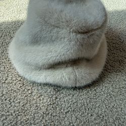 Light Beige Faux Fur Hat