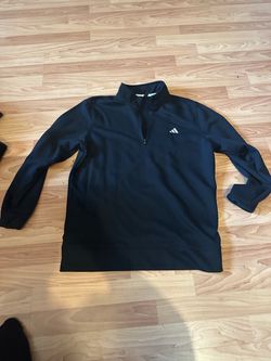 adidas Men’s Black 1/4 Zip Mock Neck Long Sleeve Pullover *New* *Large*