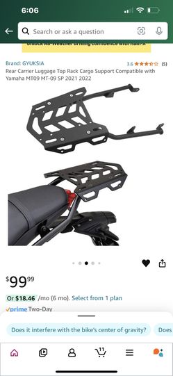 Rear Carrier Luggage Top Rack Cargo Support Compatible with Yamaha MT09 MT-09 SP 2021 2022