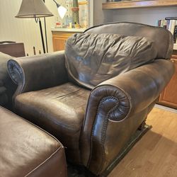 Leather Chair And Ottoman