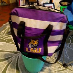 Two Game Day Chairs, & LSU INSULATED, Cooler Bag