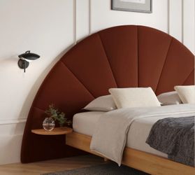 Almelo Queen Velvet Headboard - Hale Rust