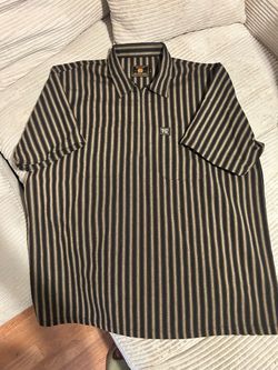 FB County Checker Striped Half-Zip Shirt