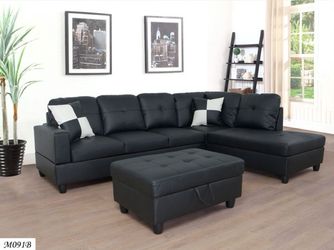 BRAND NEW SECTIONAL SOFA COUCH SET WITH STORAGE OTTOMAN