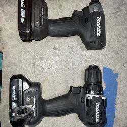 Makita 18v Impact, Drill, 2 Batteries, Charging station