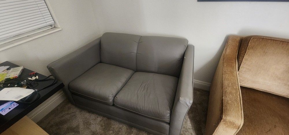 Small Gray Leather Couch