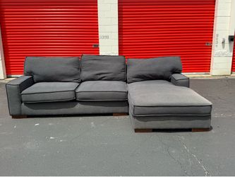Dark Gray Chaise Sectional Sofa - Free Curbside Delivery