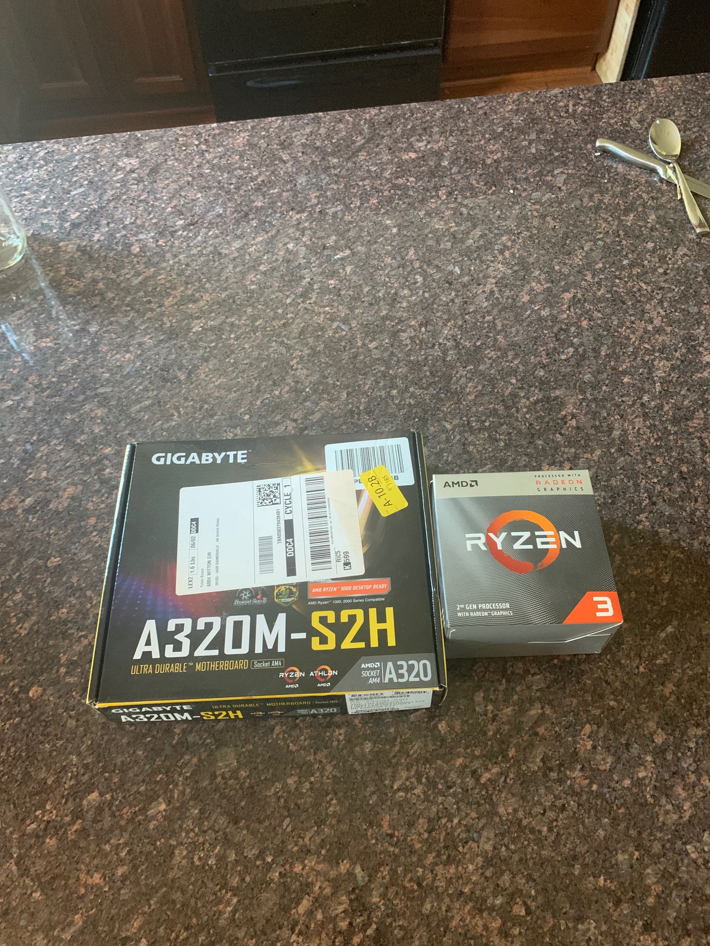 Gigabyte A320M -S2H mother board, And a Ryzen 3 3200 g bundle