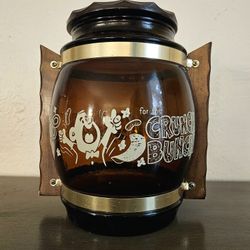 MCM Siesta Ware Amber Glass Crunch Bunch Cookie Snack Treat Jar