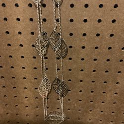24” Silver Necklaces With Leaf Designs $10