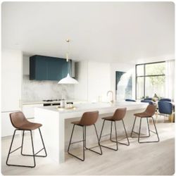 LUE BONA Set of 4 Dark Brown 30 In Barstools