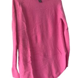 Halogen Boatneck Wool & Cashmere Tunic Top in Pink - Size M.   A soft knit tunic top blended from wool and cashmere amps up the coziness of any outfit
