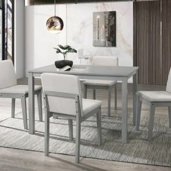 Casual 5pc Gray Dining Table Set