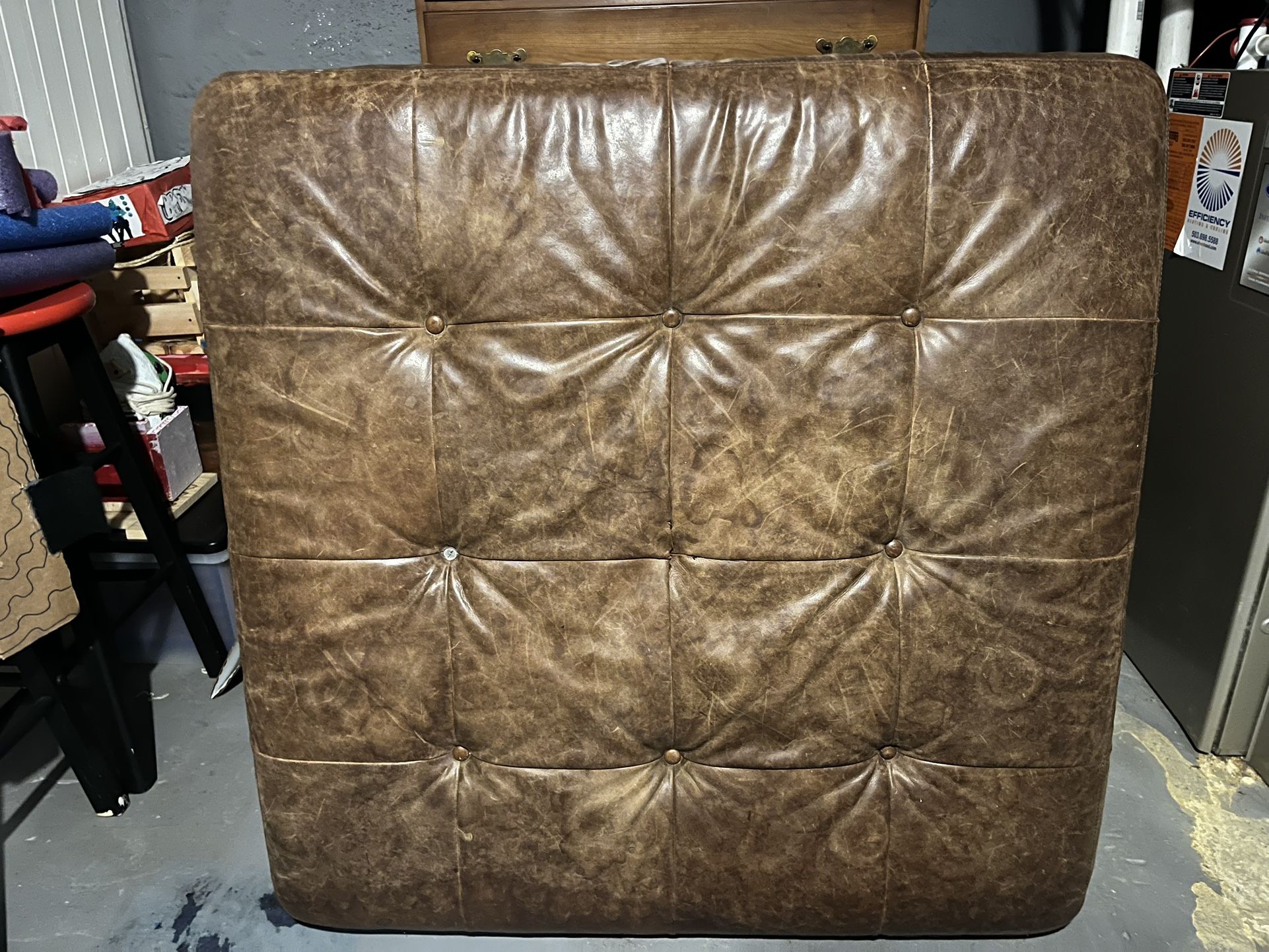 Pottery Barn Leather Ottoman