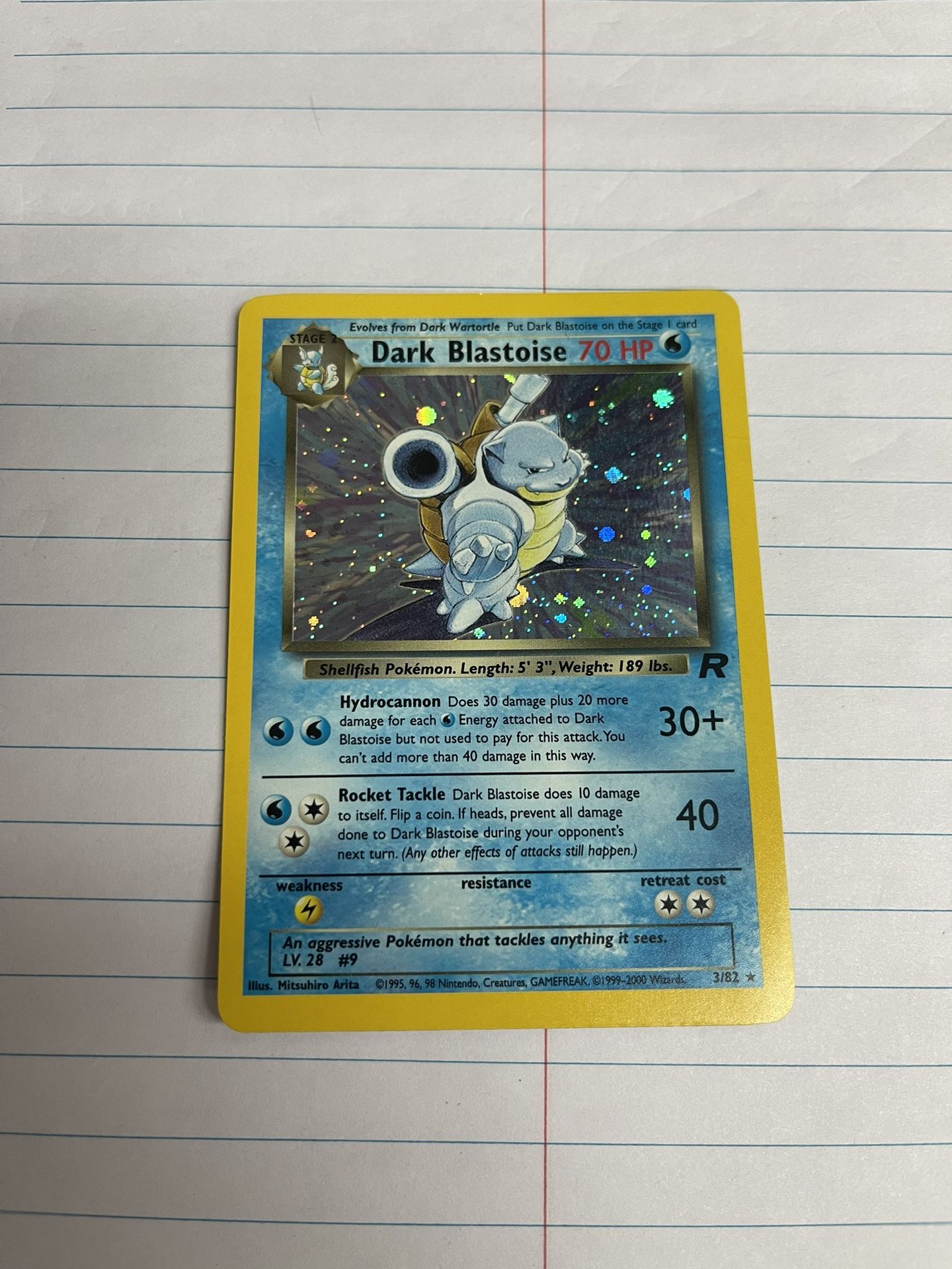 dark blastoise pokemon card