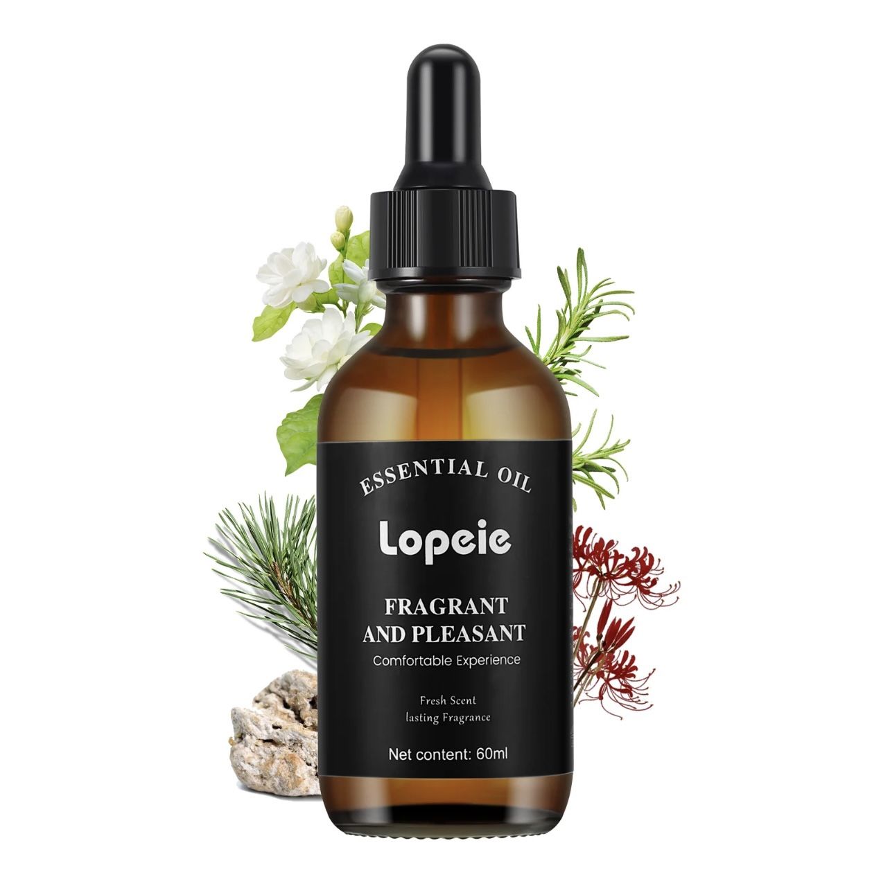 Lopeie Water-Soluble Fragrance Oil -2oz 60ml-Fragrance Oil Blend Jasmine, Saffron, Cedar, Fir, Ambergris for Aromatherapy Diffusers and Humidifiers Na