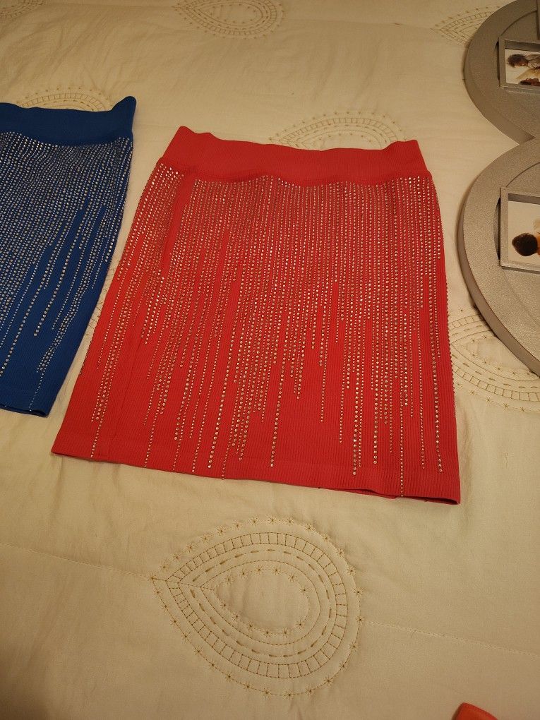 Blue And Pink Skirt Size Medium Two Sets