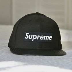 Supreme New Era Hat With Leather Bill