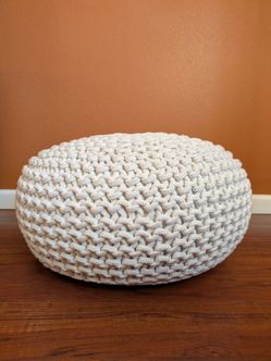Chunky Knit Pouf Ottoman