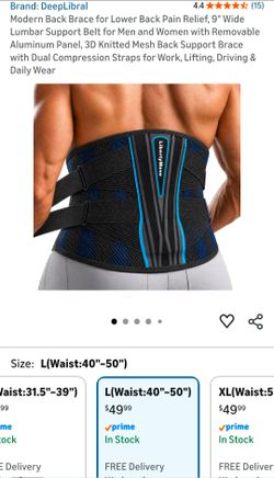 Back brace - 40" to 50" waistline