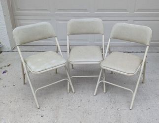 Samsonite Chairs Metal Folding Padded Vintage Set of 3 SELLING AS IS