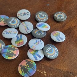 PRIDE pinback buttons set LGBTQ gay  flag rainbow heart
