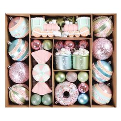 70 PCS Christmas Ornaments Candy Donuts Ornaments Christmas Decorations