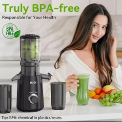 🥤 iUiPi Slow Juicer – 5.3" Extra Large Feed Chute 