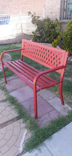 NEW JUST assembled red metal bench for 2