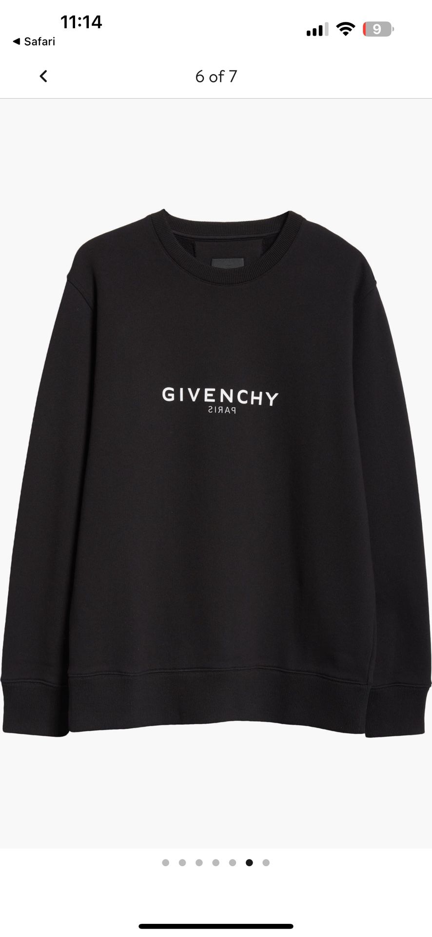 Givenchy Black Crewneck with White Logo