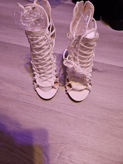 3.5" White Stiletto Dress Heel